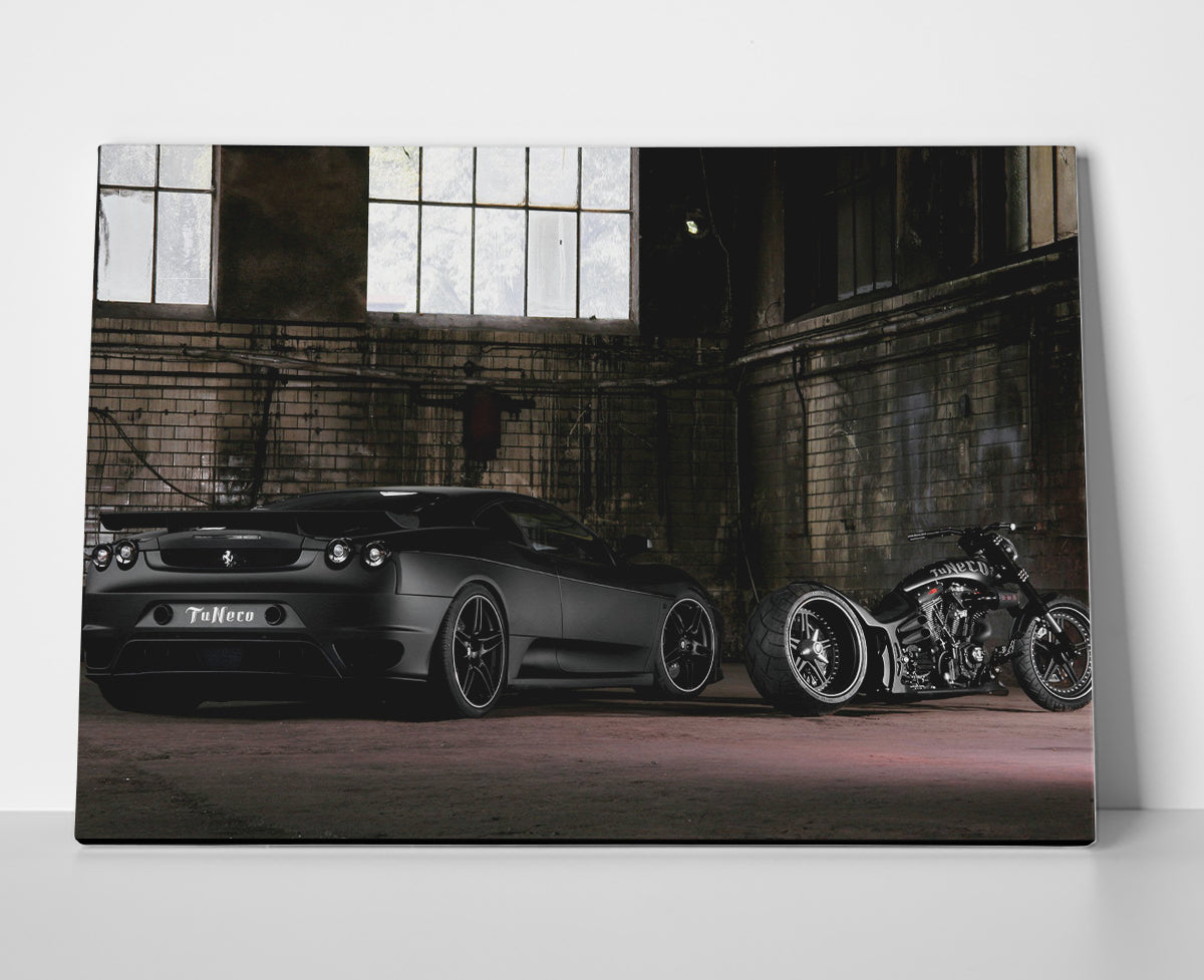 Black Ferrari Poster canvas wall art print